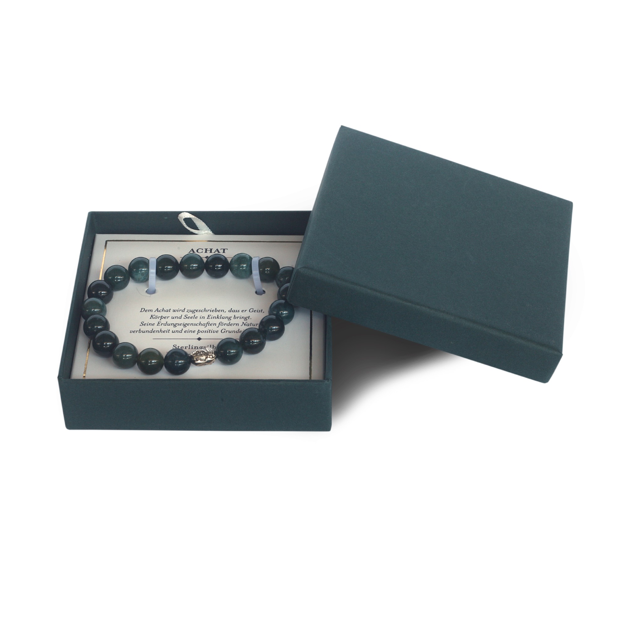 Armband 'Achat', Achat-Perlen und Sterlingsilber in Geschenkbox günstig bestellen