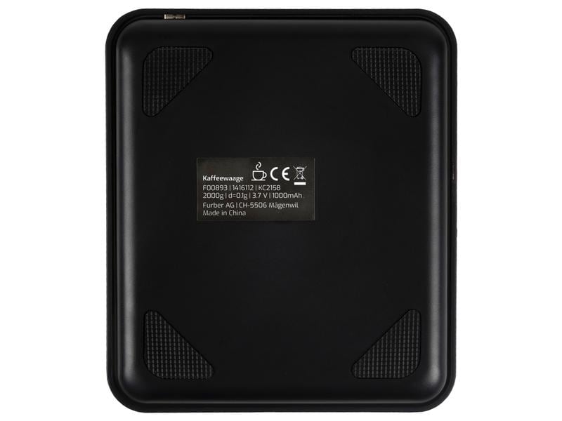 FURBER Kaffeewaage Quadro 4 Schwarz Für präzises Kaffeebrühen