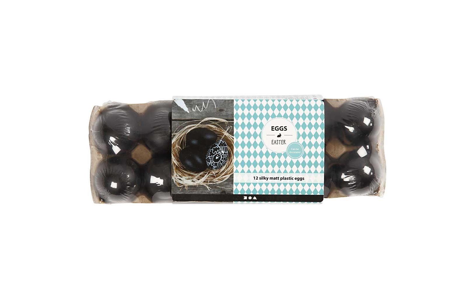 Ostereier 12 Stück, SchwarzOstereier schwarz