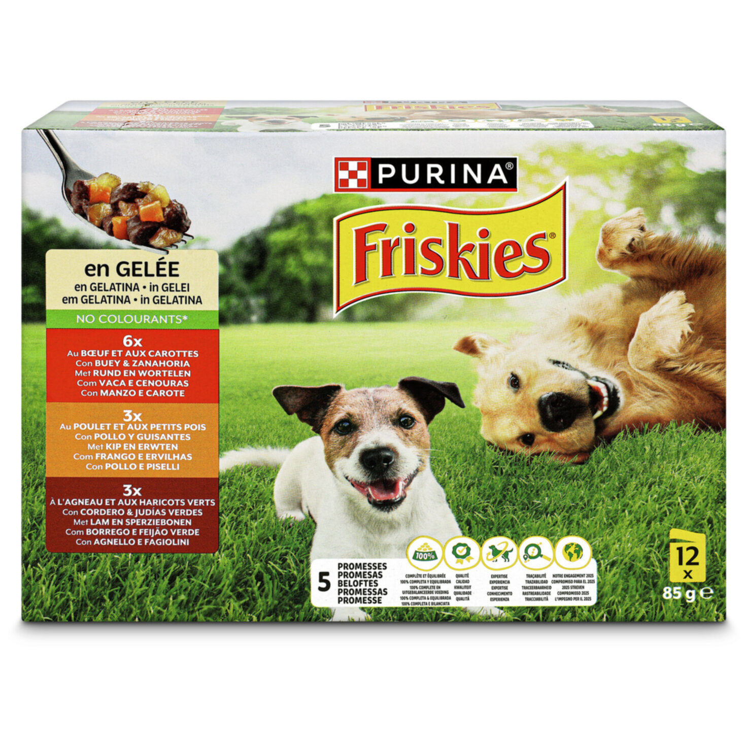 Friskies Hundefutter in Geleé Adult Huhn+Lamm 12x85g