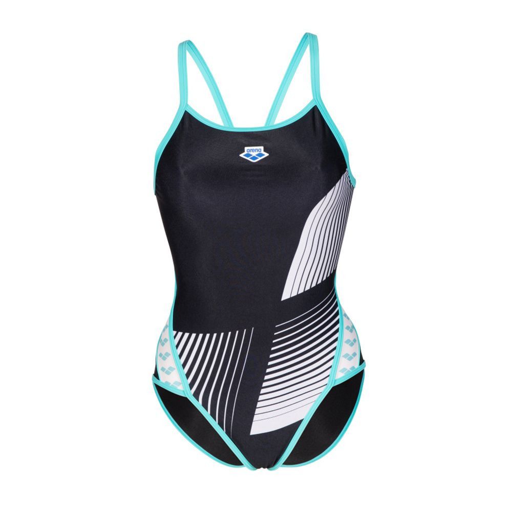 Arena ICONS SUPER FLY BACK LOGO - Maillot de bain 1 pièce Femme black/white/blue diamond