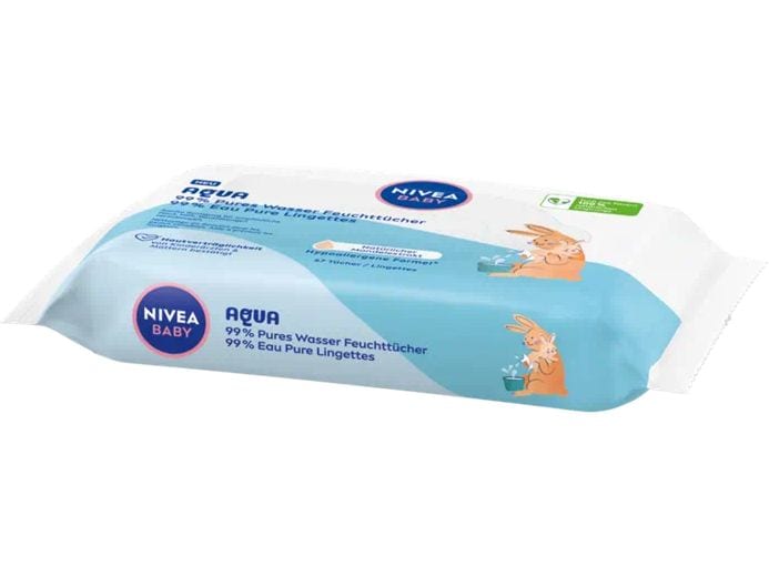 NIVEA BABY Feuchttücher Aqua Feuchttücher aus 99% Wasser reinigen die zarte Babyhaut besonders sanft und schonend