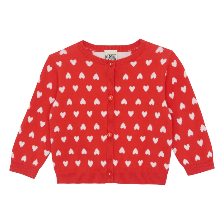Bonton Cardigan Lilet en Maille Cœur | Rouge