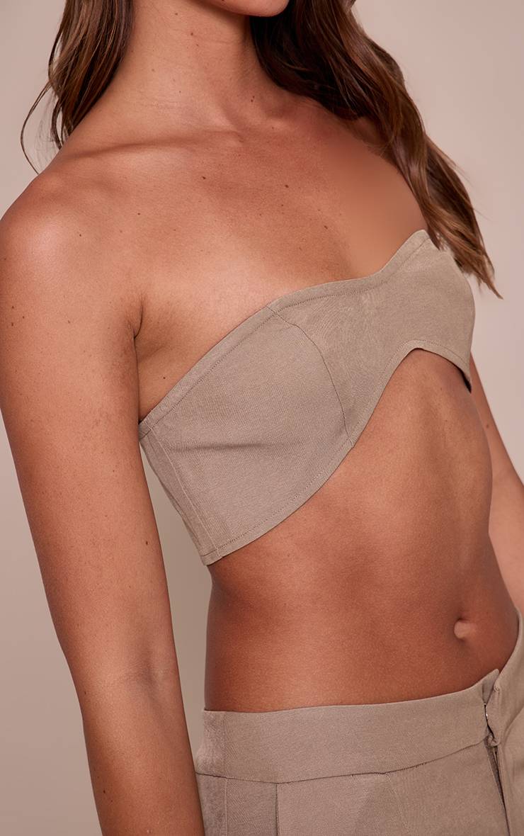 Taupe Haut Bandeau Tailleur