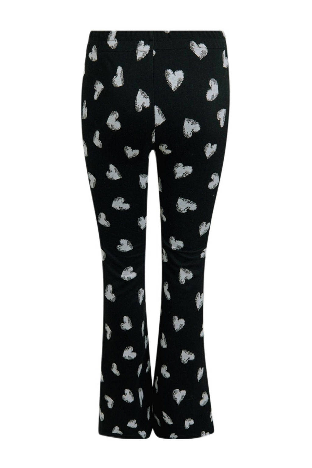 Shoeby broek met hartjes zwart/wit