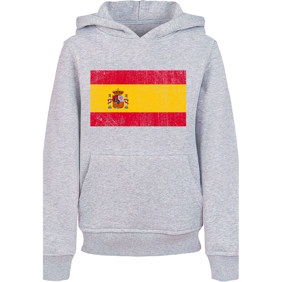 F4NT4STIC Hoodie Spain Spanien Flagge distressed heather grey