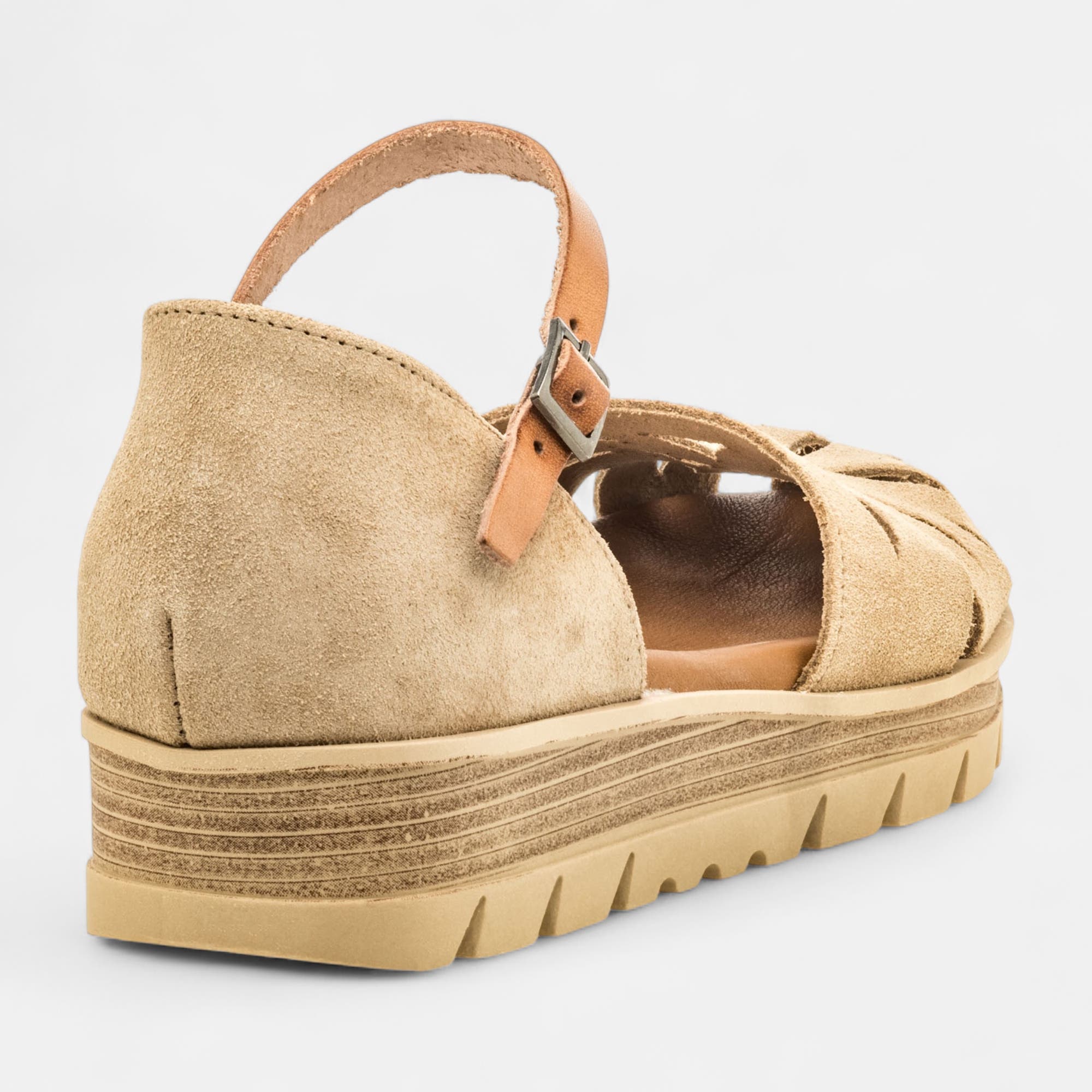 Sandales Femme en cuir beige