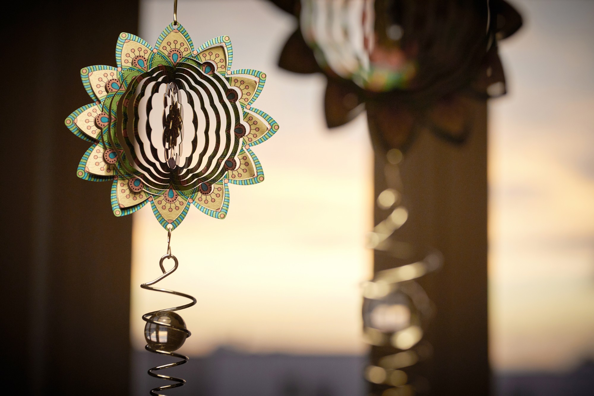 Windspiel 'Flower' mit Spirale, multicolor, T 4 cm, B 15 cm, H 40 cm günstig bestellen