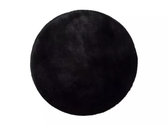Tapis intérieur rond - shaggy uni - noir - diam.120 cm - FOX
