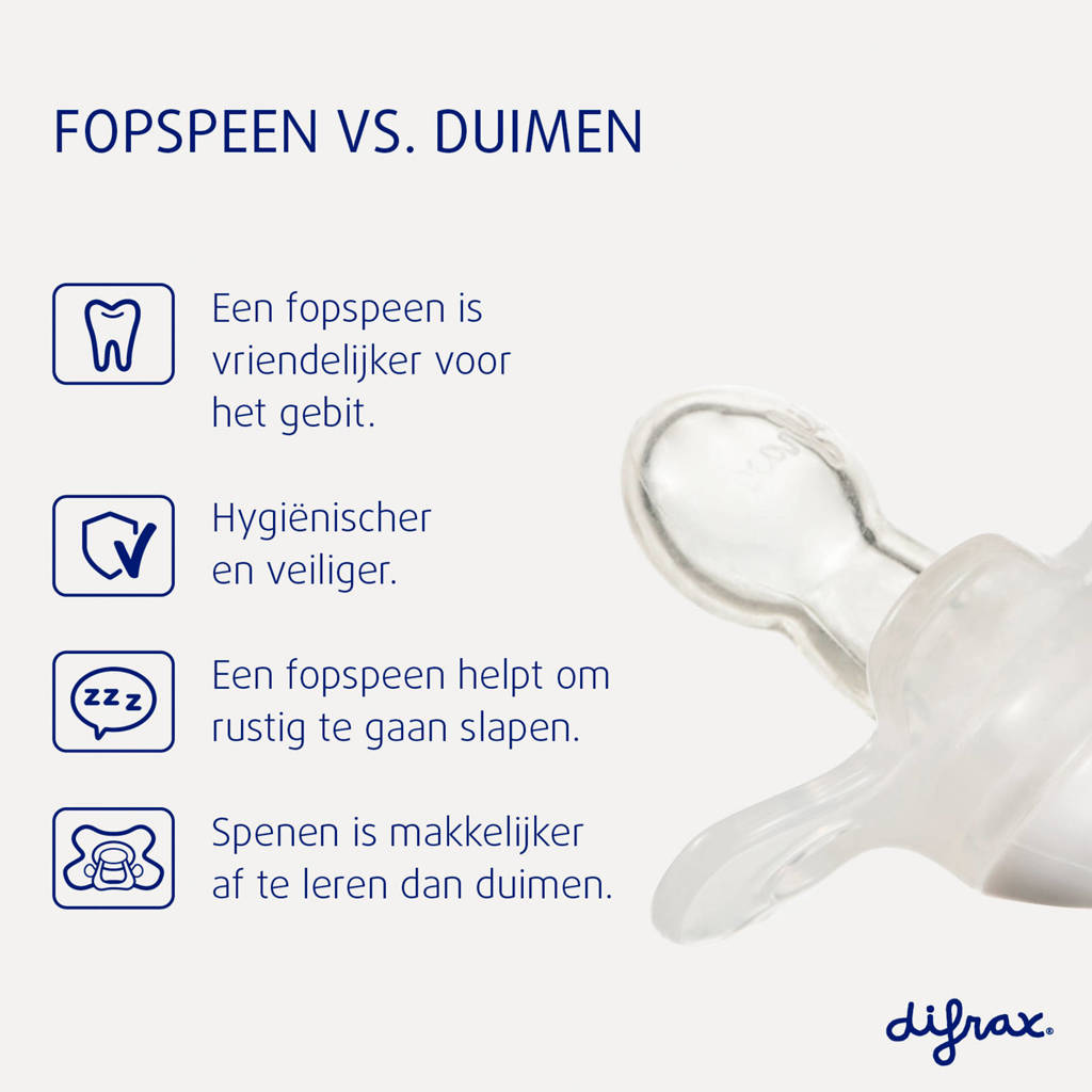 Newborn fopspeen - Grijs met printje (2 stuks)