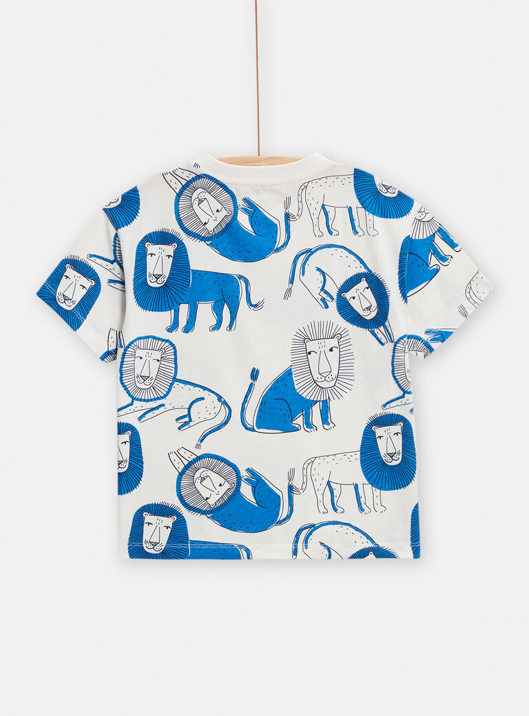 T-shirt écru imprimé lion pour garçon