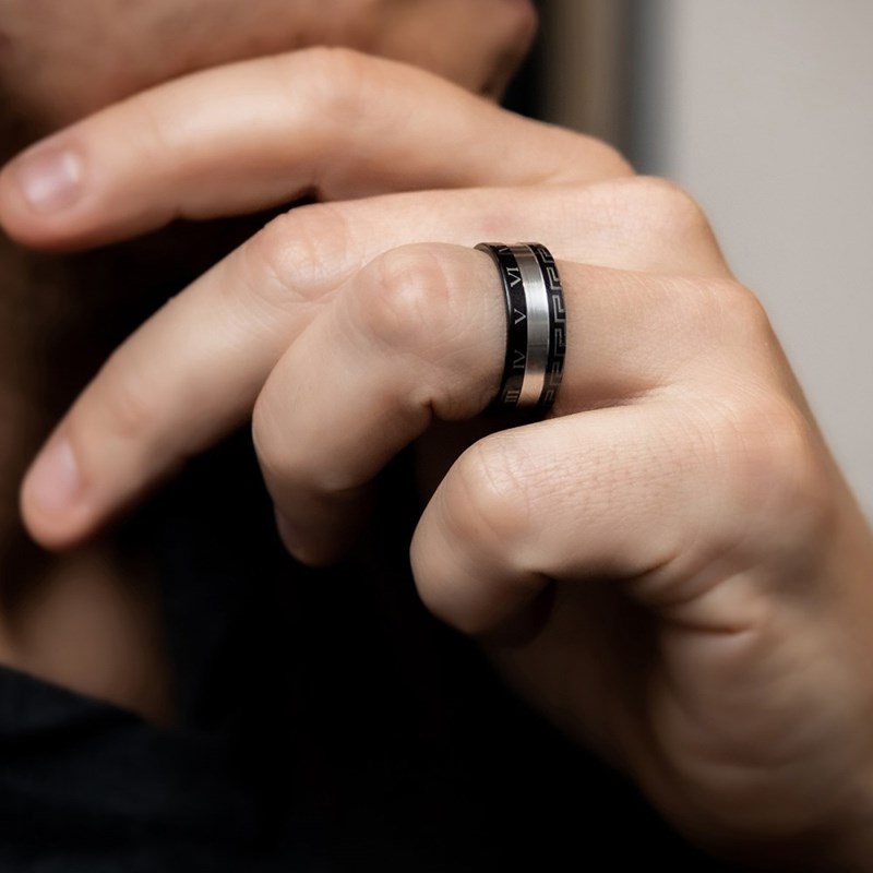 Bague Anneau Homme Acier ROMA