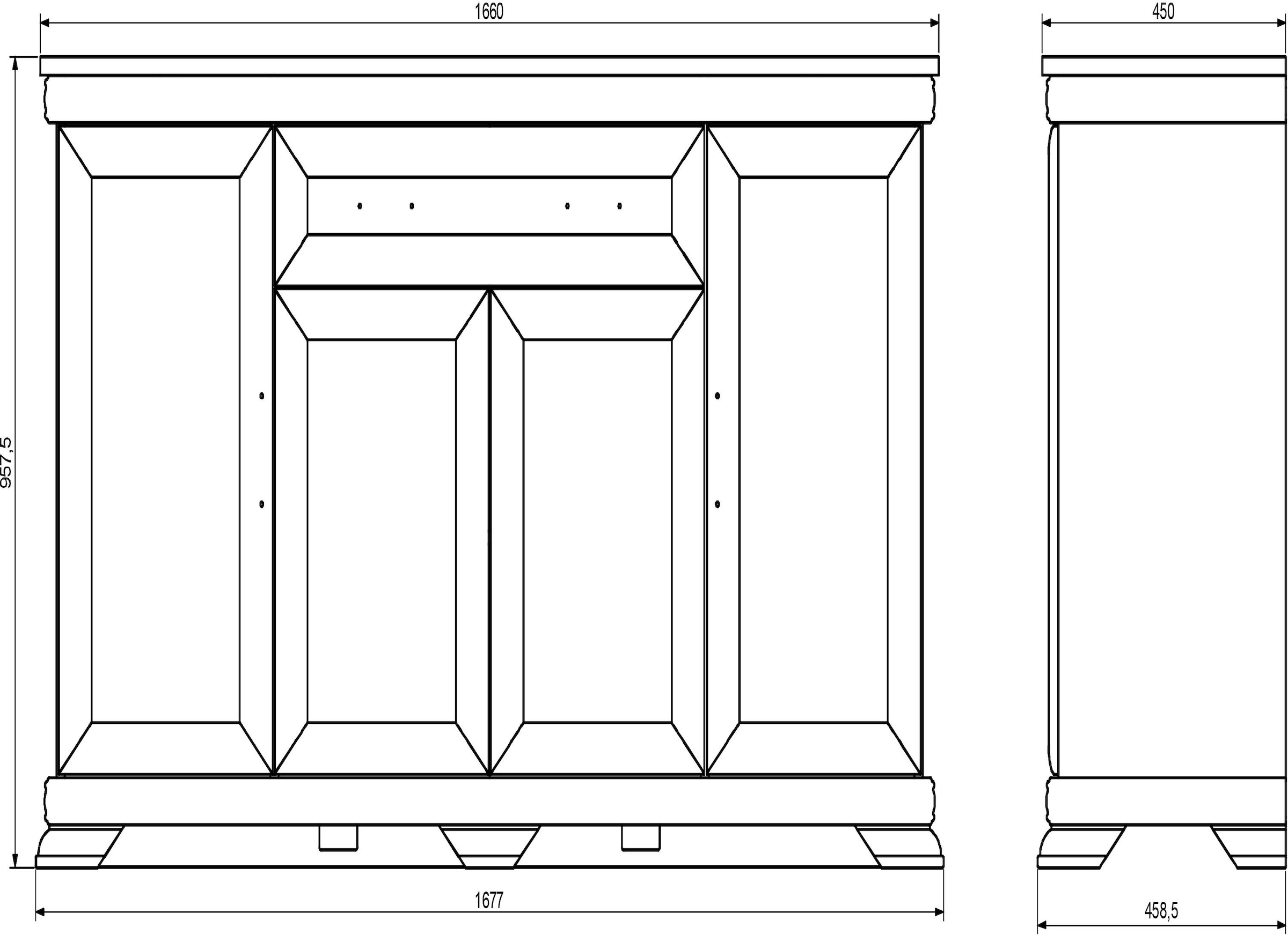 Home affaire Buffet »Royal« Breite ca. 168 cm