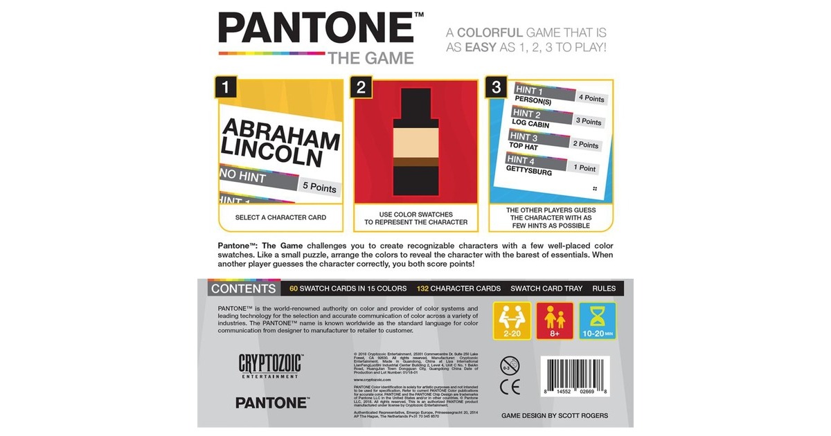 European Player NetworkPantone: The Game Kaartspel  (Engels, 2 - 20 spelers, 15 minuten, Vanaf 8 jaar)