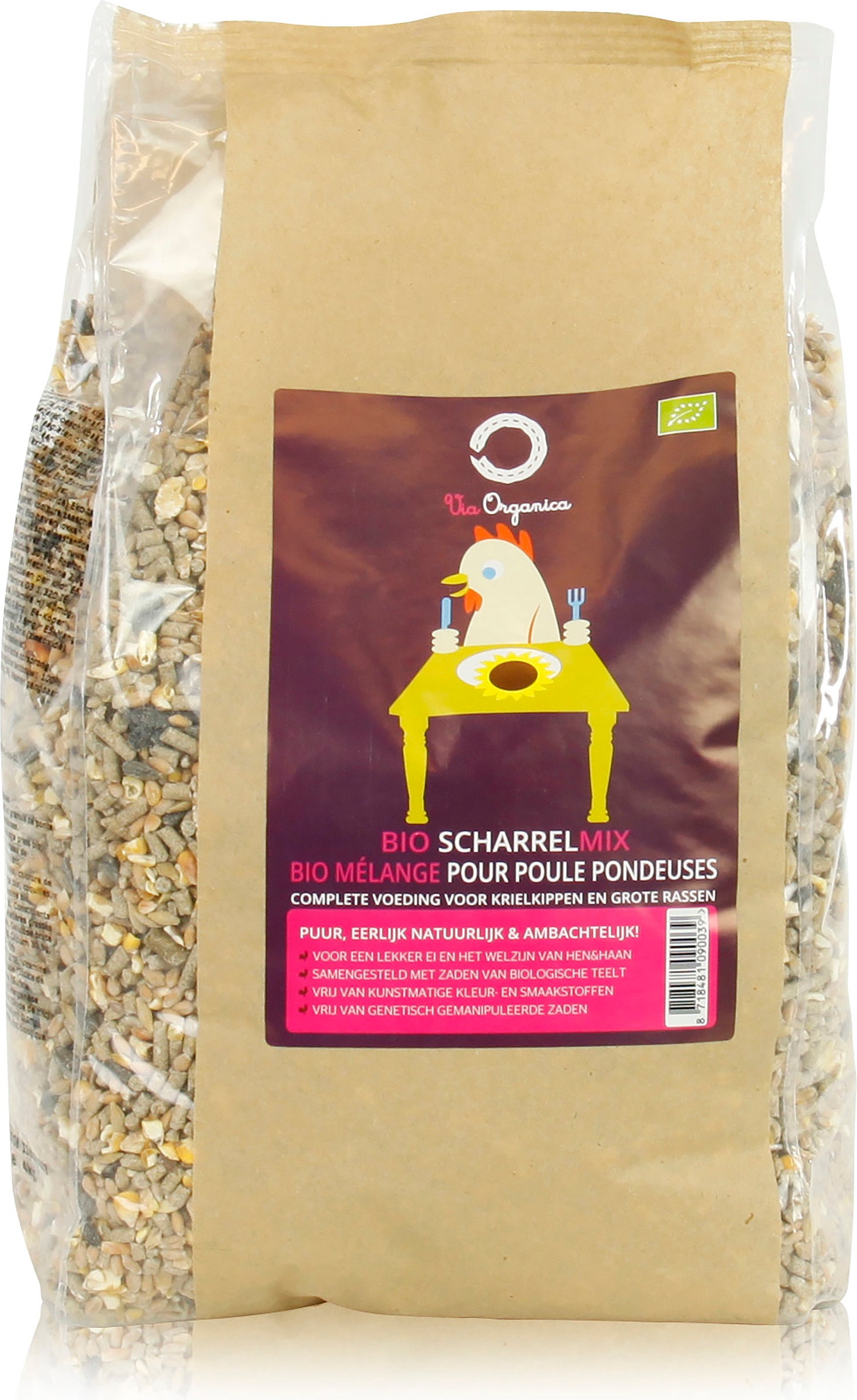 Via Organica kippenvoer Bio Scharrelmix 4 kg
