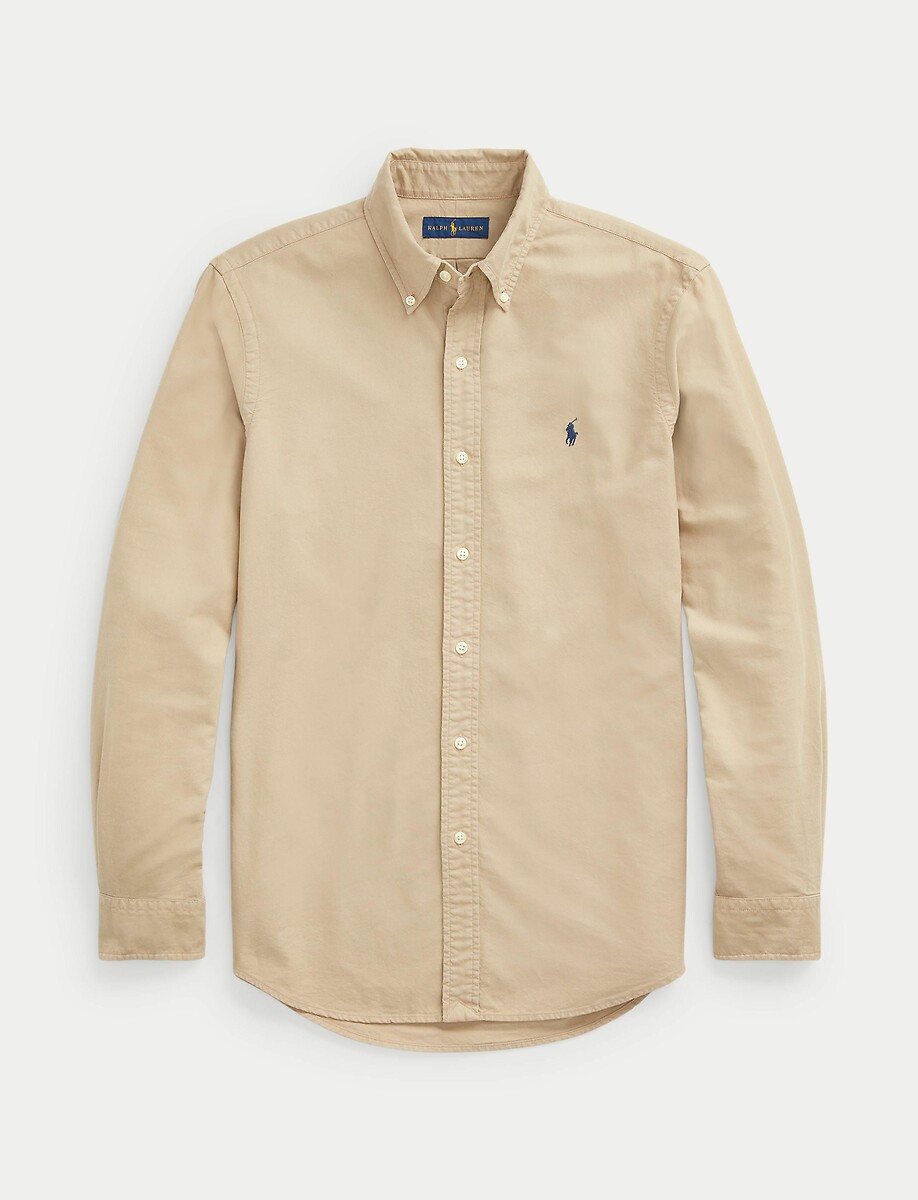 Camisa Oxford POLO RALPH LAUREN, ajustada, tingida em peça