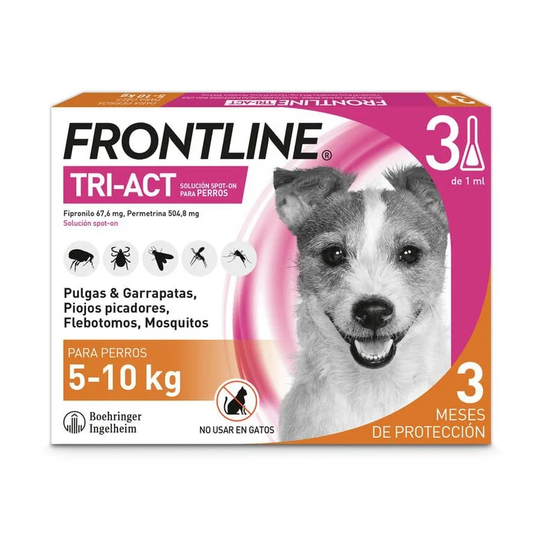 Pipetas antiparasitárias Frontline Tri-Act para cães de 5 a 10 kg