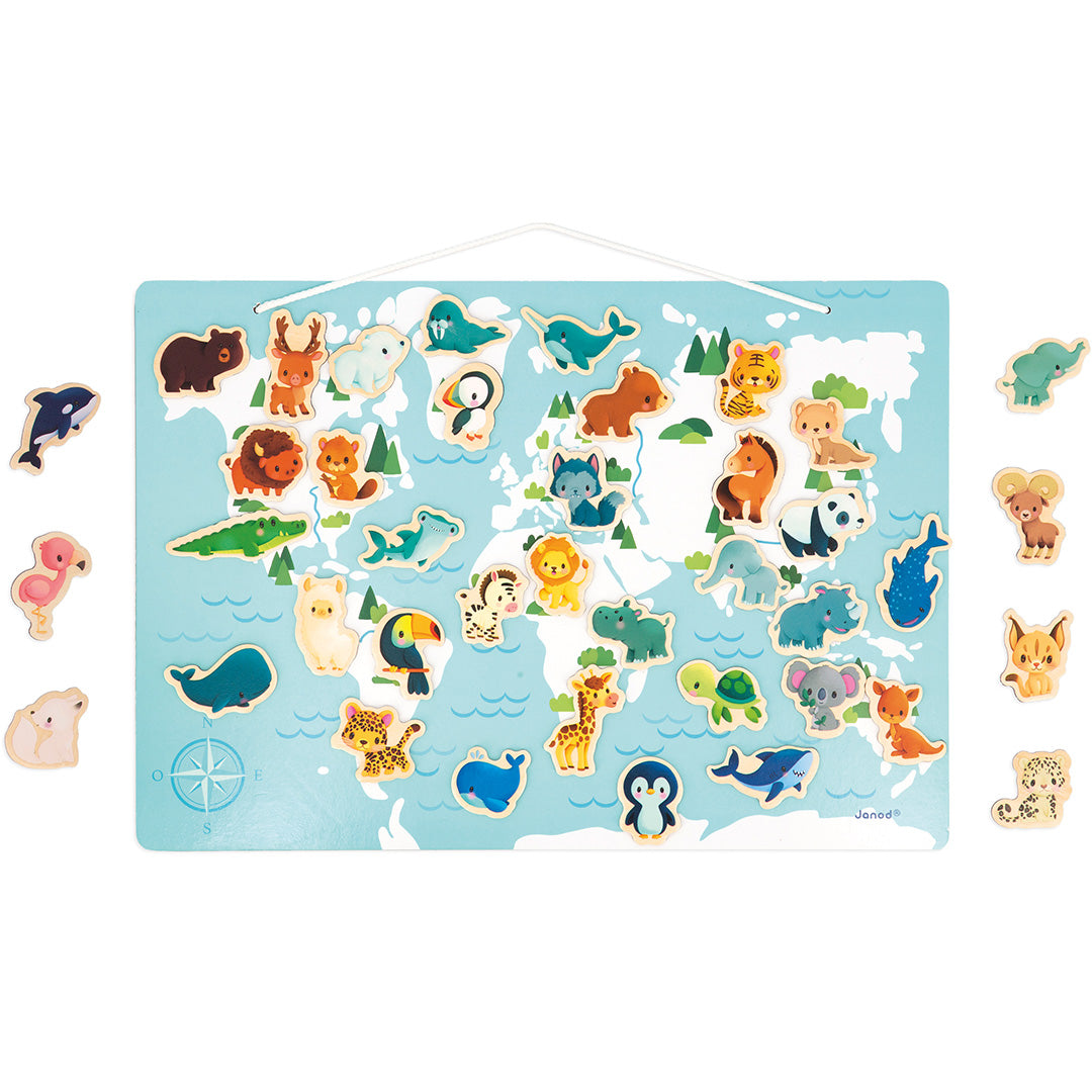 Janod magneetpuzzel de wereld minikids - 40st