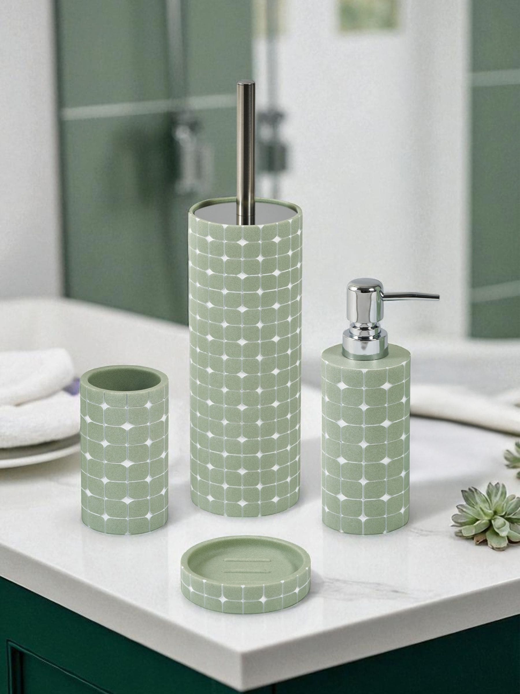 Showerdrape - Set van 4 Mosaica badkameraccessoires