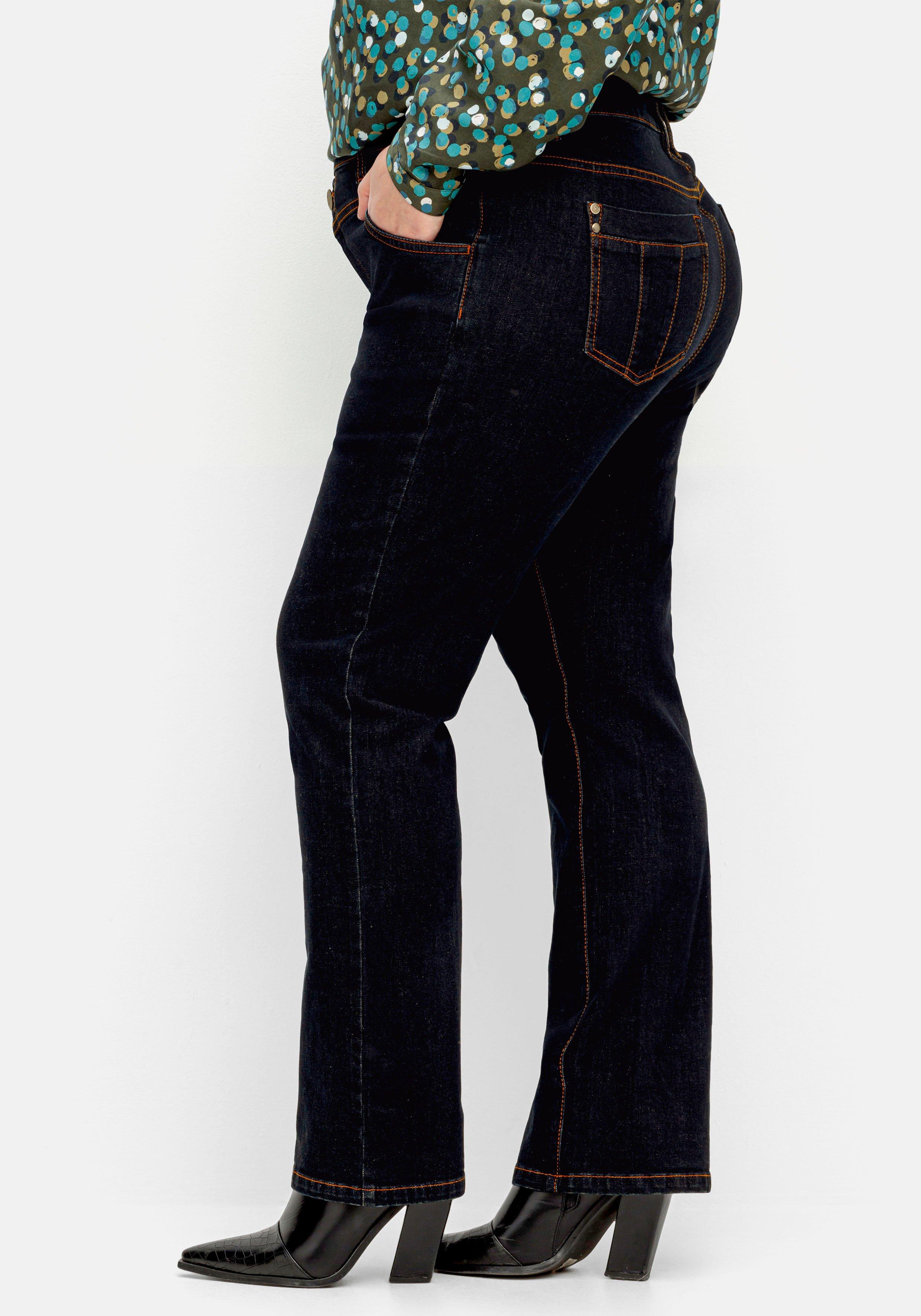 Gerade Jeans mit Doppelknopf-Verschluss