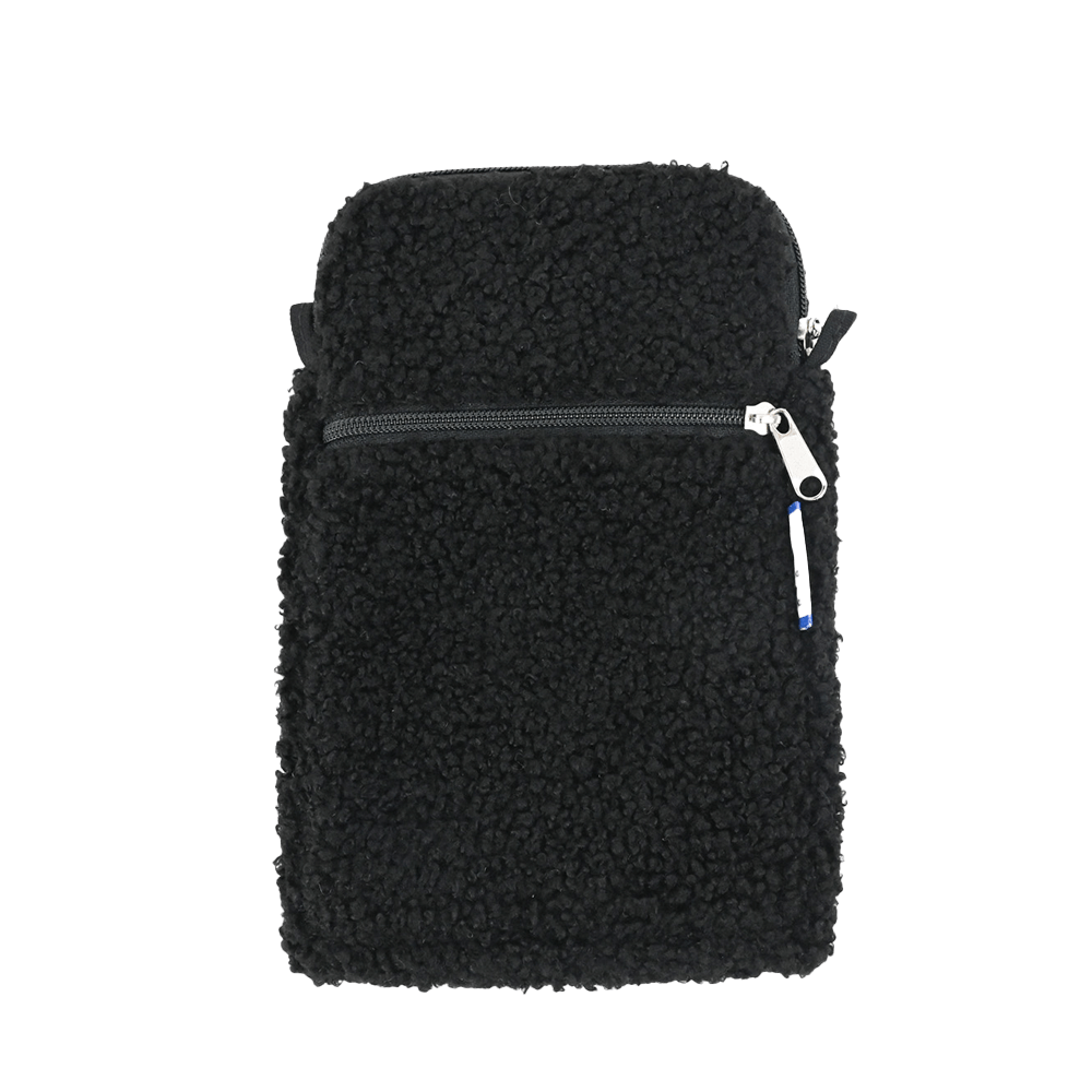 Pochette Téléphone Matelassée Moumoute Noire