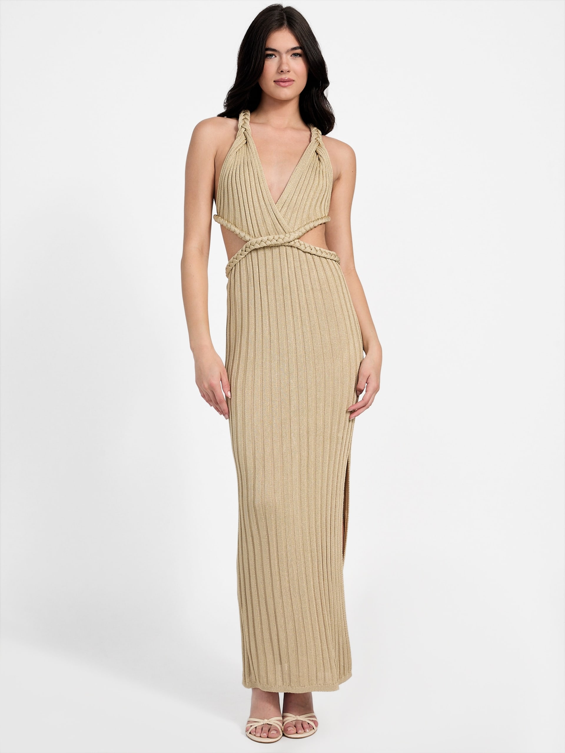 Vestido longo canelado Vanya