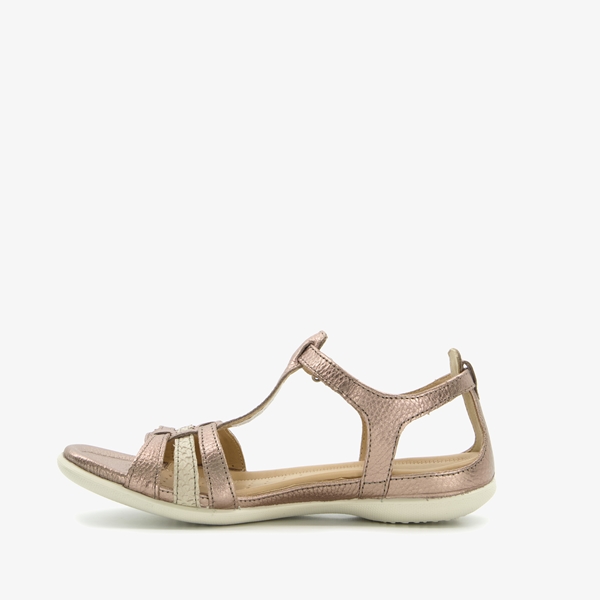 ECCO Flash leren dames sandalen beige/goud