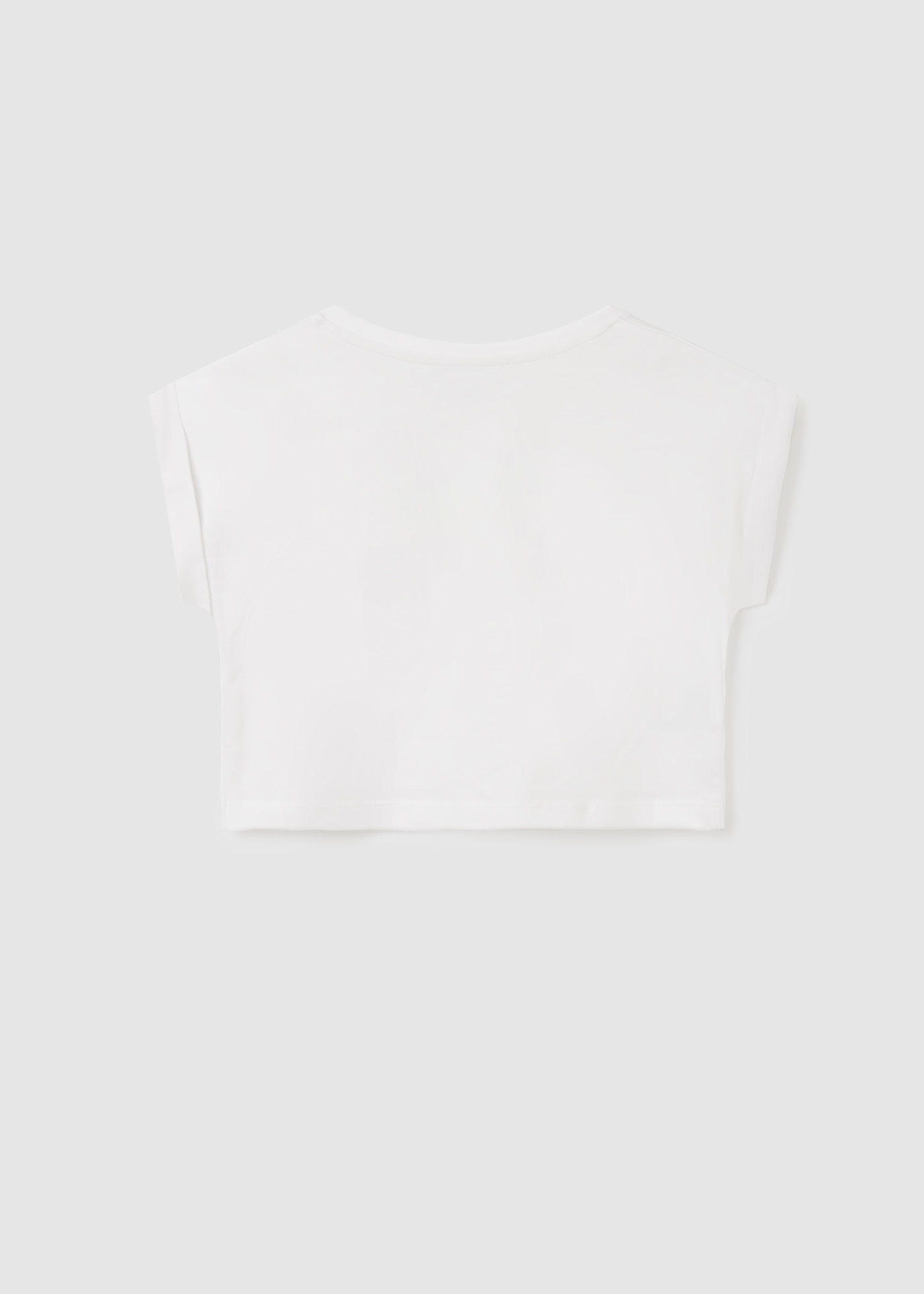 Camiseta de manga curta para meninas, feita de algodão sustentável.