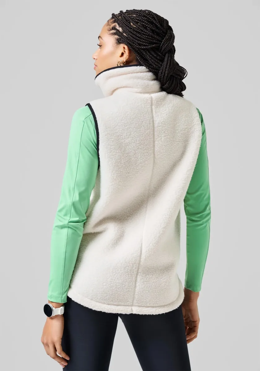 Casall High Collar Pile Vest Off White