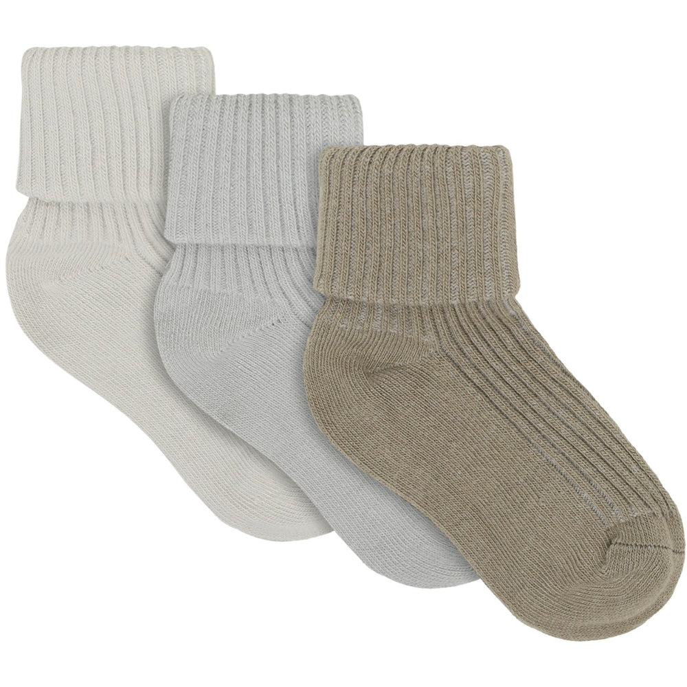 Køb Minymo Willam Gray Baby 2X2 Rib Strømpe 3-Pak