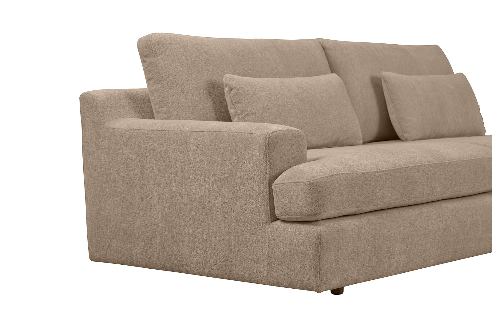 Roma 3-seter XL Tekstil Raven 30 Beige med sorte ben