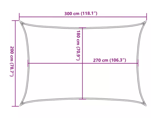 Voile d'ombrage 160 g/m² rectangulaire jaune 2x3 m PEHD