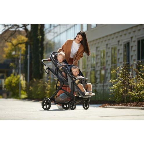 Poussette double Atlantic Twin Mélange Grey - HAUCK