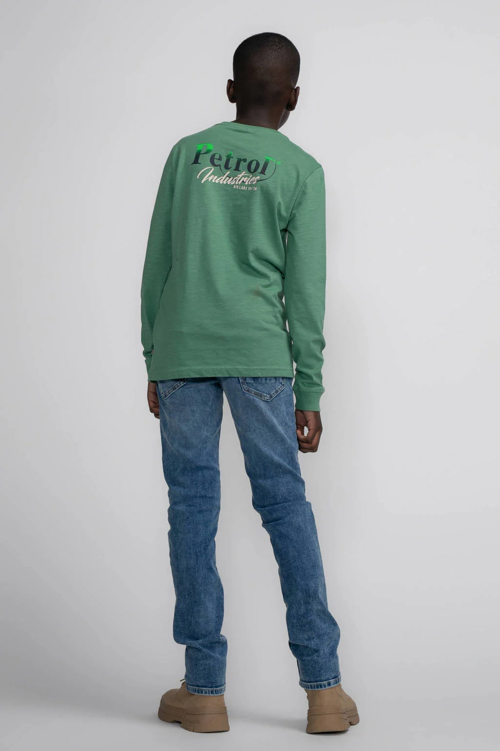 Petrol Industries longsleeve met backprint groen