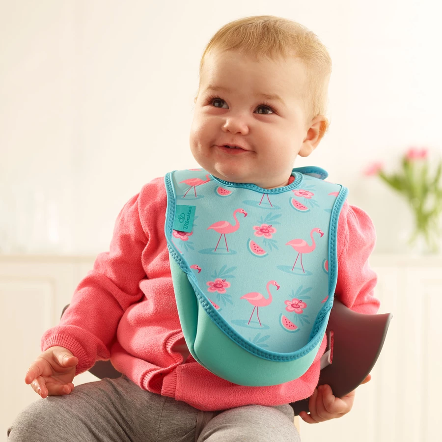 Bibetta Neopren-Lätzchen UltraBib® Flamingos  Türkis, 2 Stück