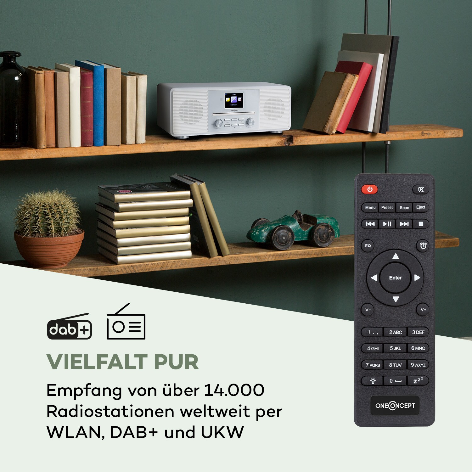 Streamo CD Internetradio 2x10W WLAN DAB+ UKW CD-Player BT weiß Weiß