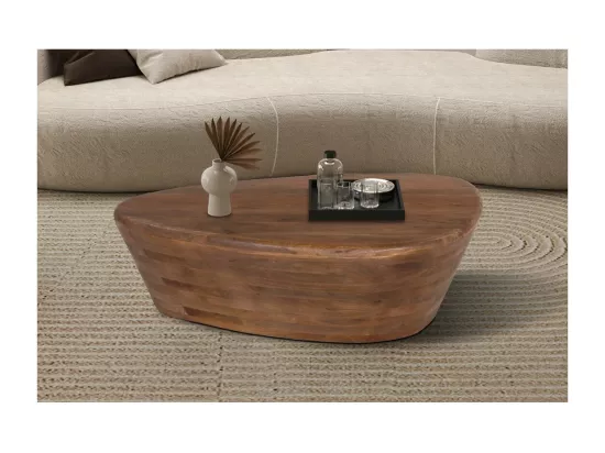 Table basse en bois massif collection BALI - Style ethnique et design