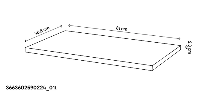 Plan de toilette GoodHome Talland 80 cm
