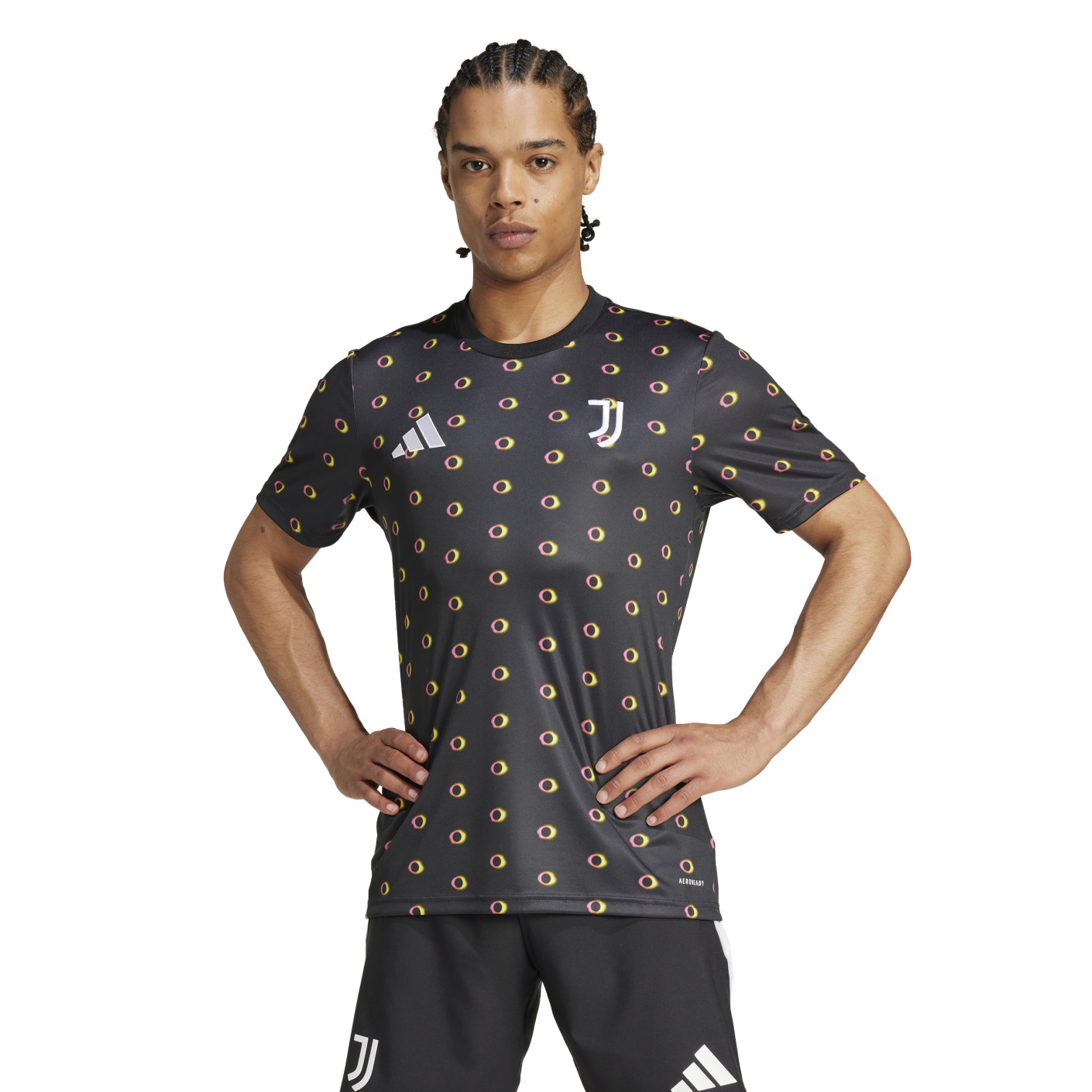 Adidas Juventus Pre-Match Trainingsshirt 2024-2025 Antraciet Geel Roze Zwart Wit