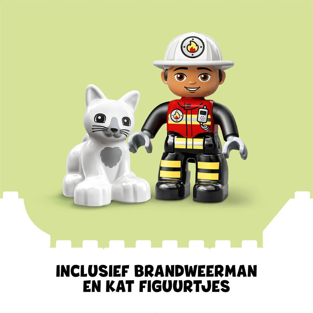 Town Brandweerauto, Educatief Peuter Speelgoed met Dieren Figuur 10969