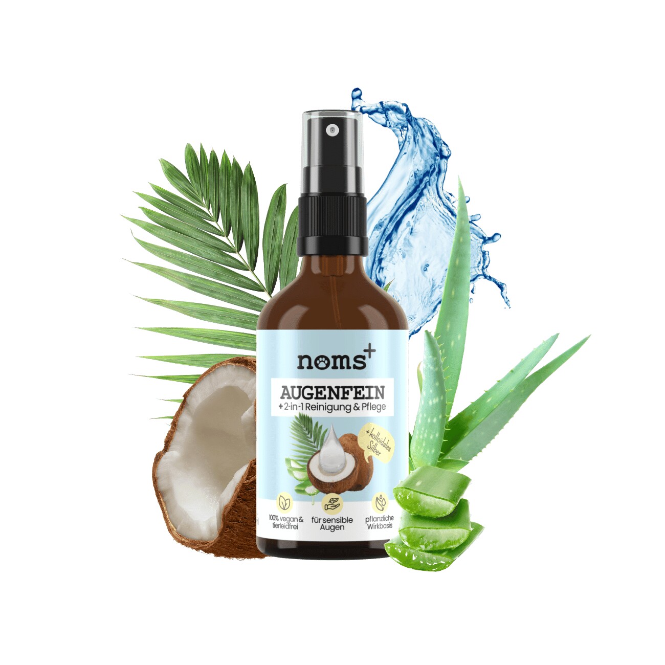 noms+ 2-in-1 Augenfein Reinigung & Pflege mit kolloidalem Silber für Hunde & Katzen 50ml