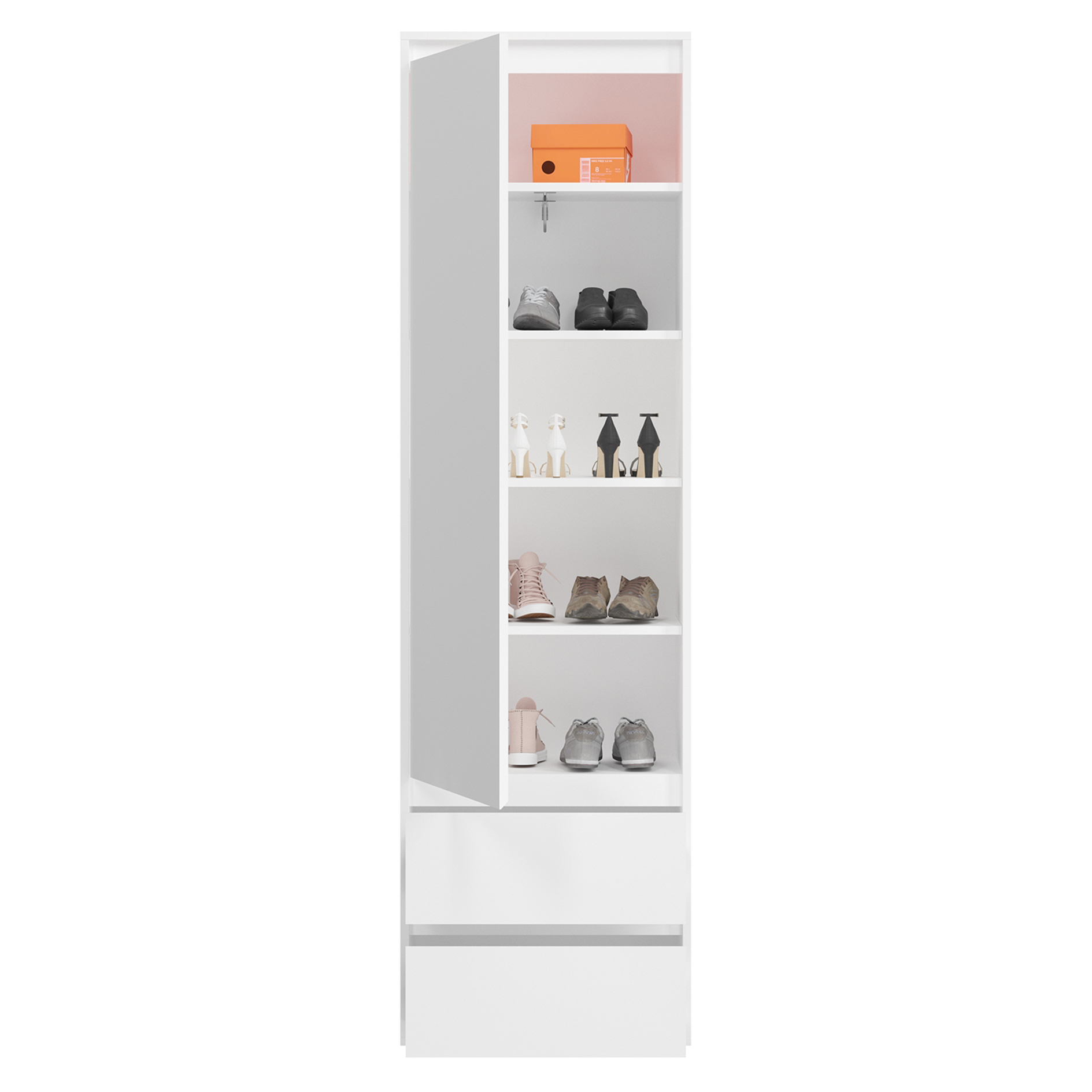 Garderobenschrank TORINO - weiß - 54 cm