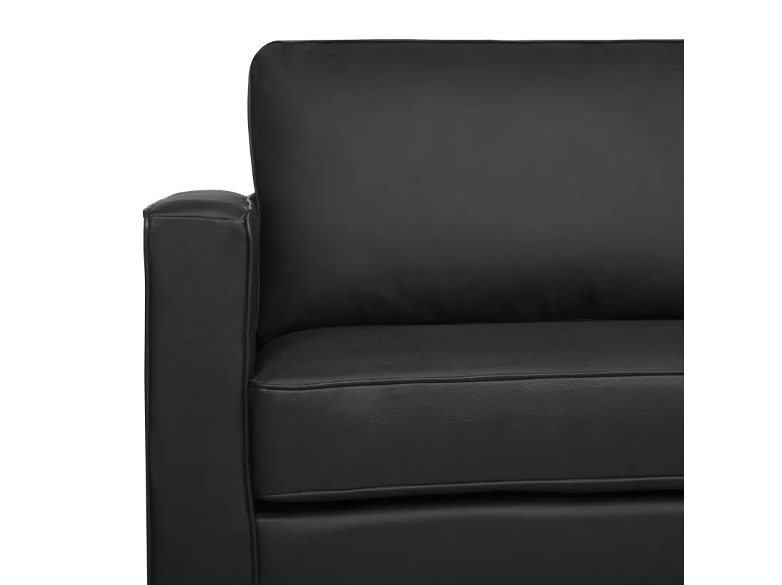Ensemble canapé et fauteuil en cuir noir 4 places SAVALEN