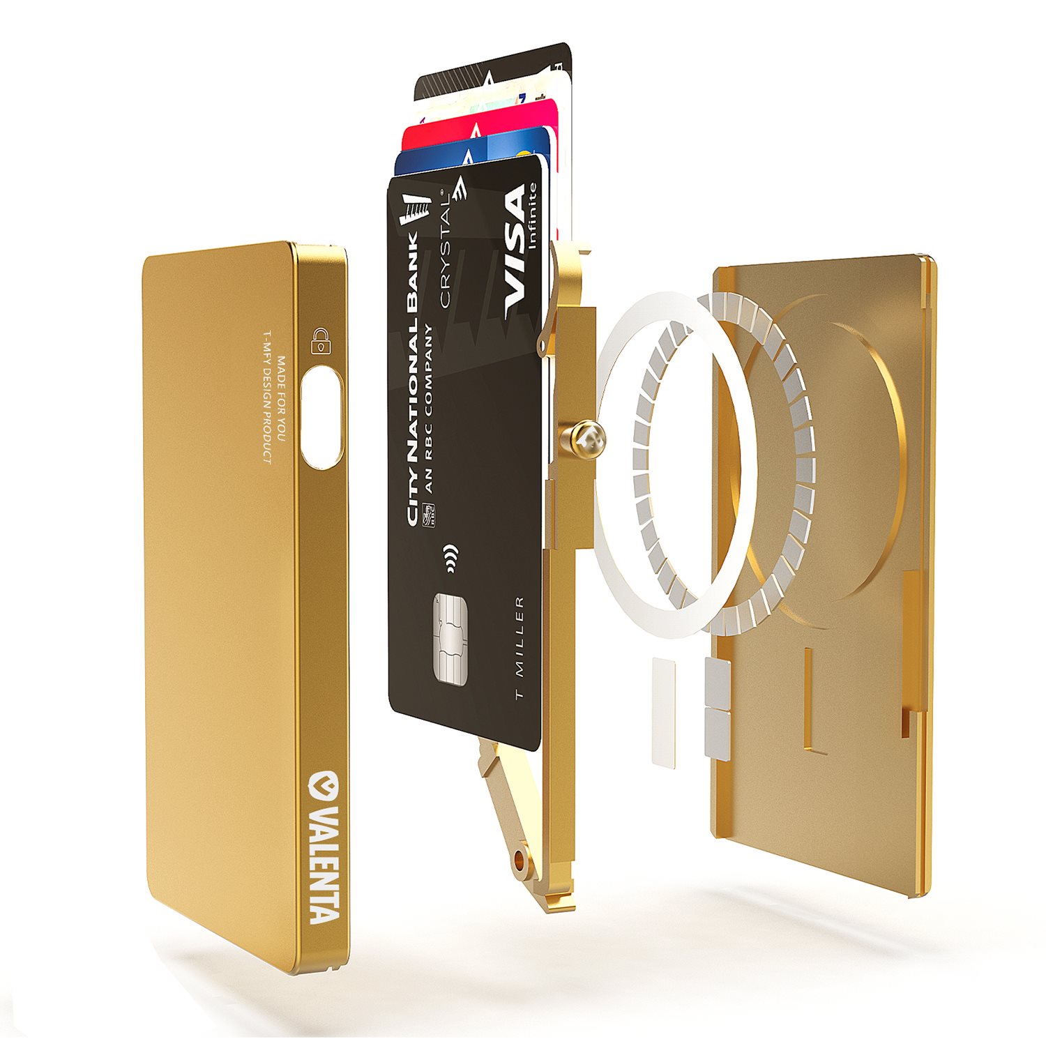 Valenta Cardprotector Aluminium Magsafe gold