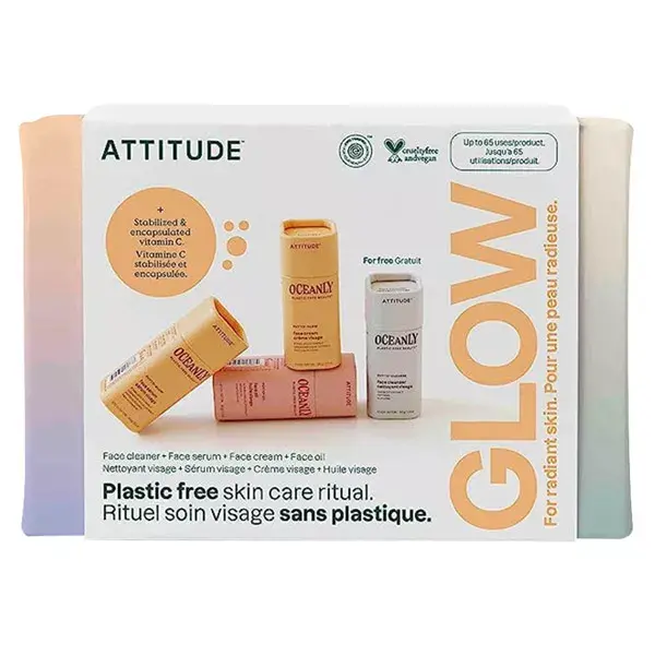 Conjunto de Miniaturas Attitude Oceanly Phyto-Glow (4 x 8,5g) incluindo um óleo facial grátis