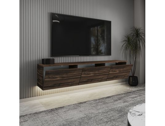 CONCEPT1 - Meuble TV Neon châtaigne 160 x 32 x h35 cm