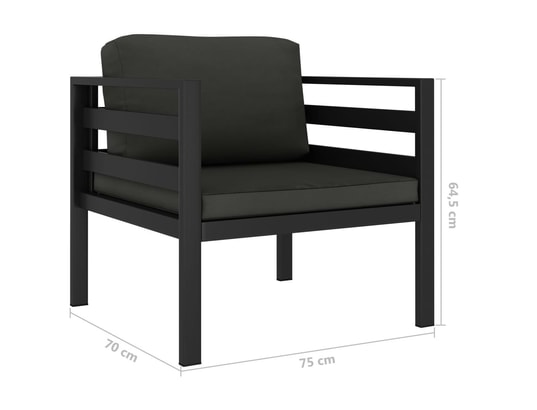 LES TENDANCES - Salon extérieur Salon de jardin-gris-5 places-70x70x64.5-251008