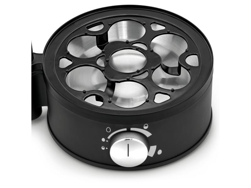WMF Eierkocher Stelio 7, Schwarz/Silber Eierkocher für bis zu 7 Eier
