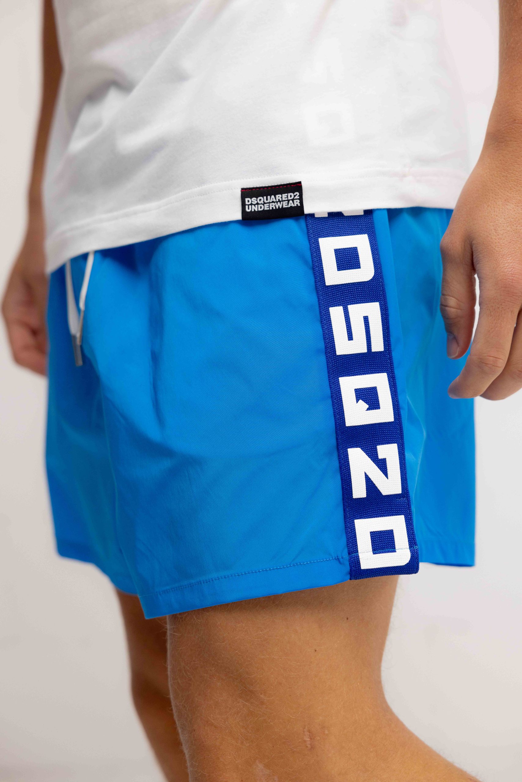 Dsquared2 Tape Logo Zwembroek Heren Blauw