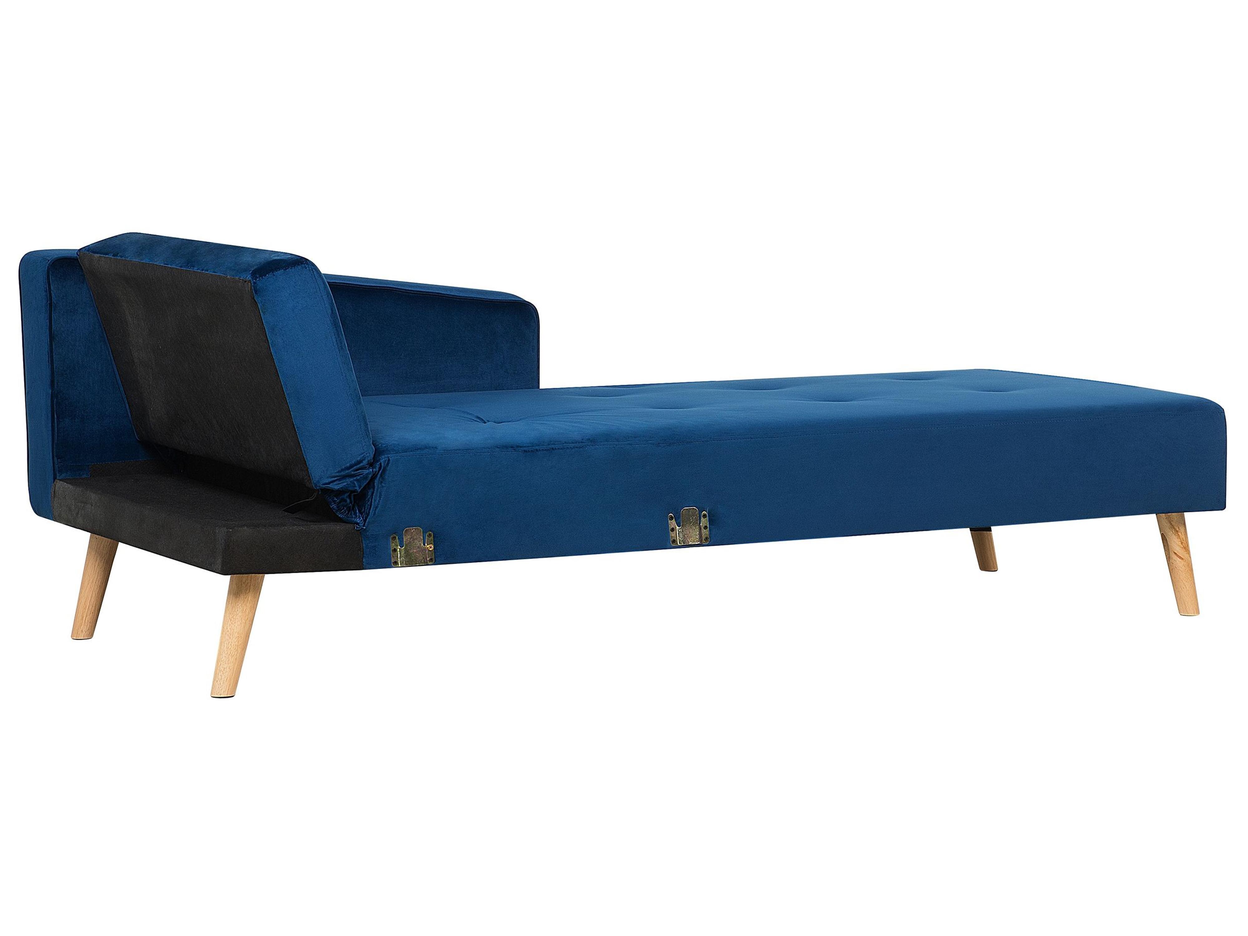 Hoekslaapbank 4-zits VADSO Fluweel Marineblauw linkszijdig